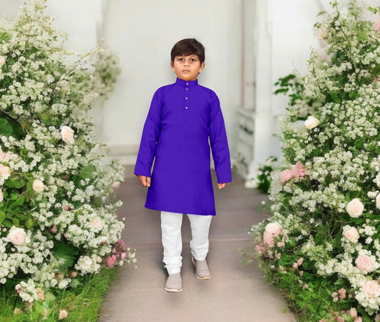 TRADITIONAL BOYS COTTON KURTA PAYJAMA SET - A