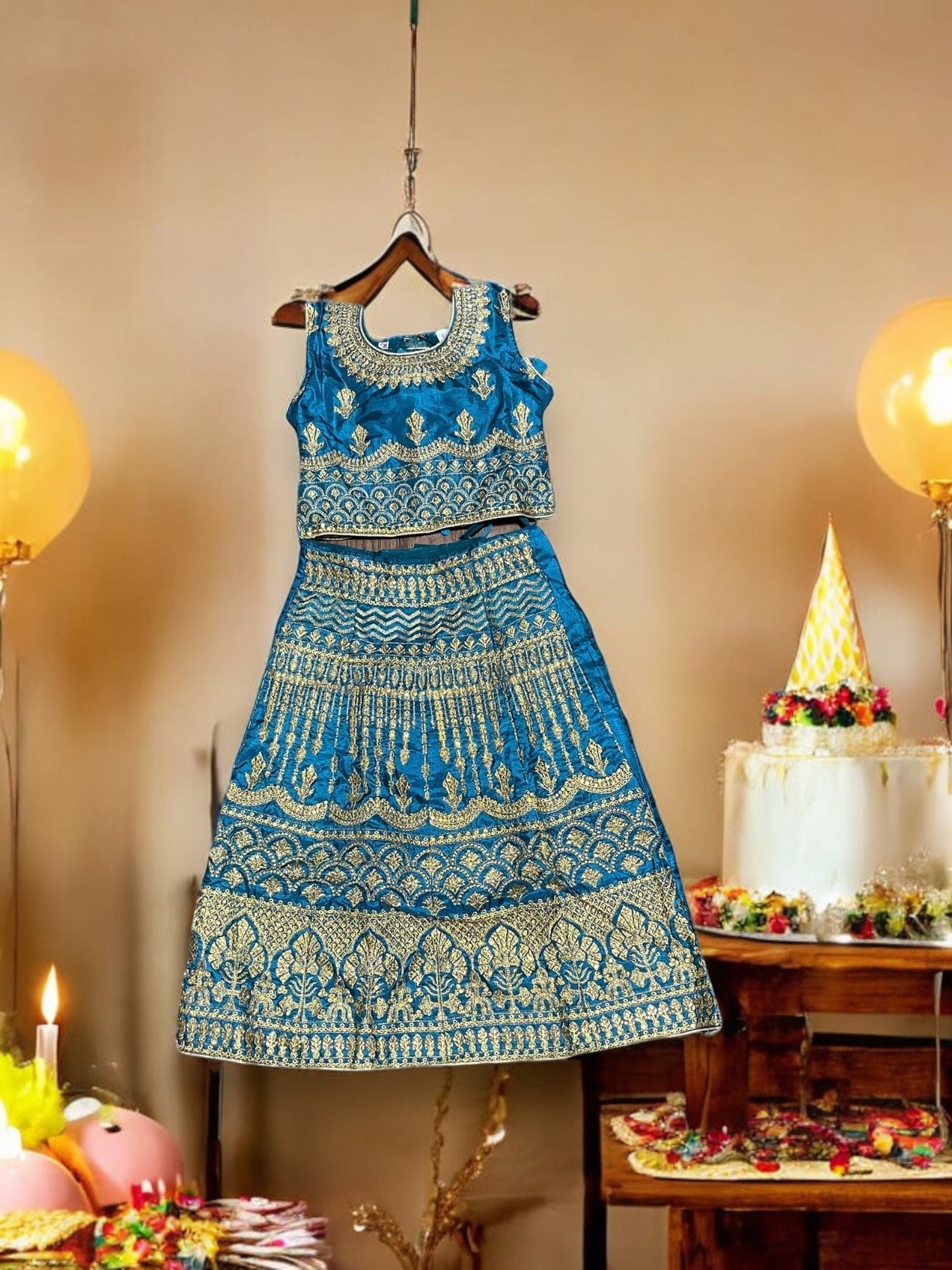 TRADITIONAL GIRLS LEHENGA CHOLI SET – ETHNIC WEAR FOR KIDS-017