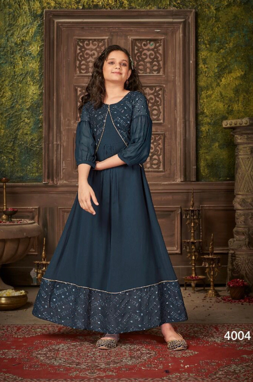 TRADITIONAL GOWN SUIT FOR YOUNG GIRLS - ETHNIC WEAR - D