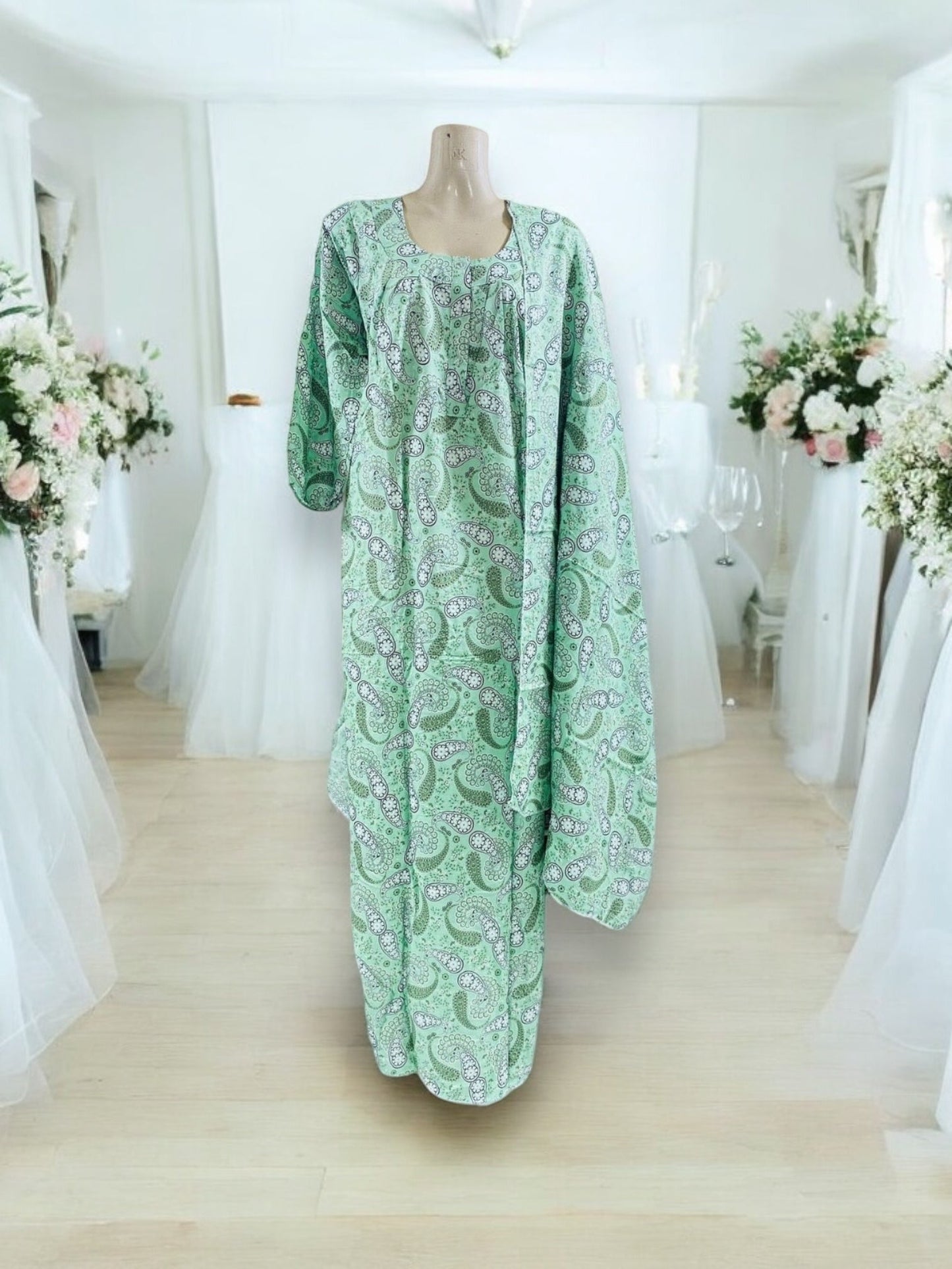 TRADITIONAL BD LINEN MAXI WITH MATCHING DUPATTA β ETHNIC WEAR FOR WOMEN - 101
