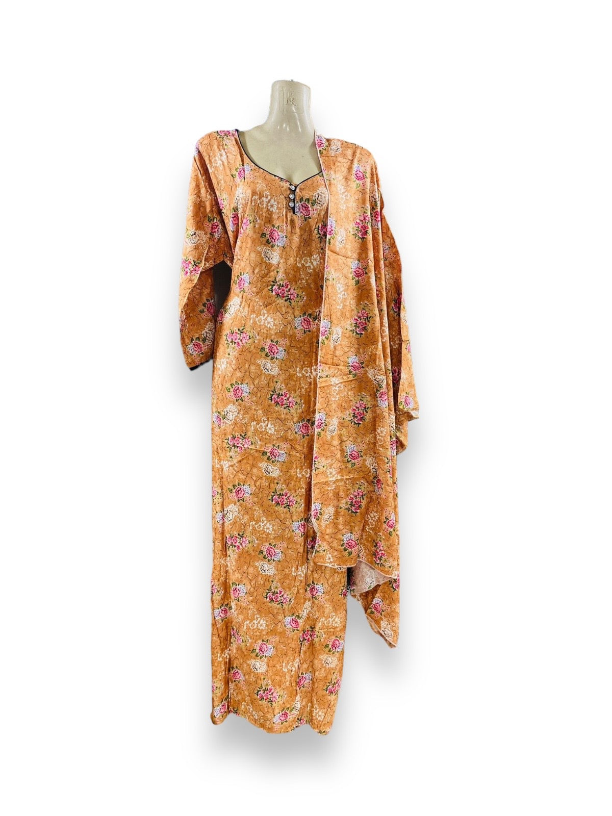 TRADITIONAL BD LINEN MAXI WITH MATCHING DUPATTA β ETHNIC WEAR FOR WOMEN - 113