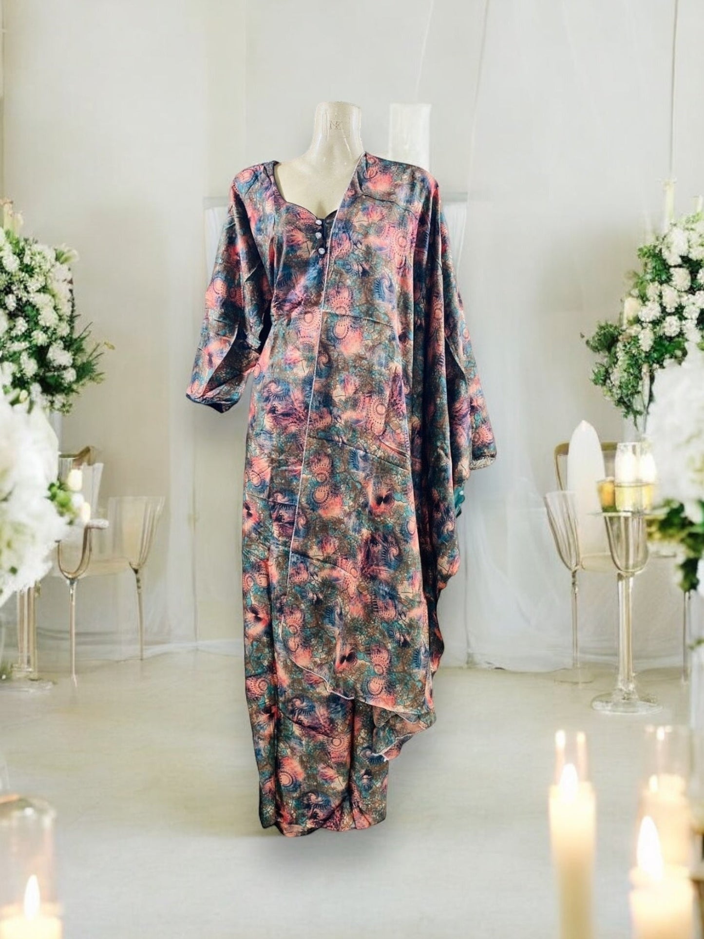 TRADITIONAL BD LINEN MAXI WITH MATCHING DUPATTA β ETHNIC WEAR FOR WOMEN - 116