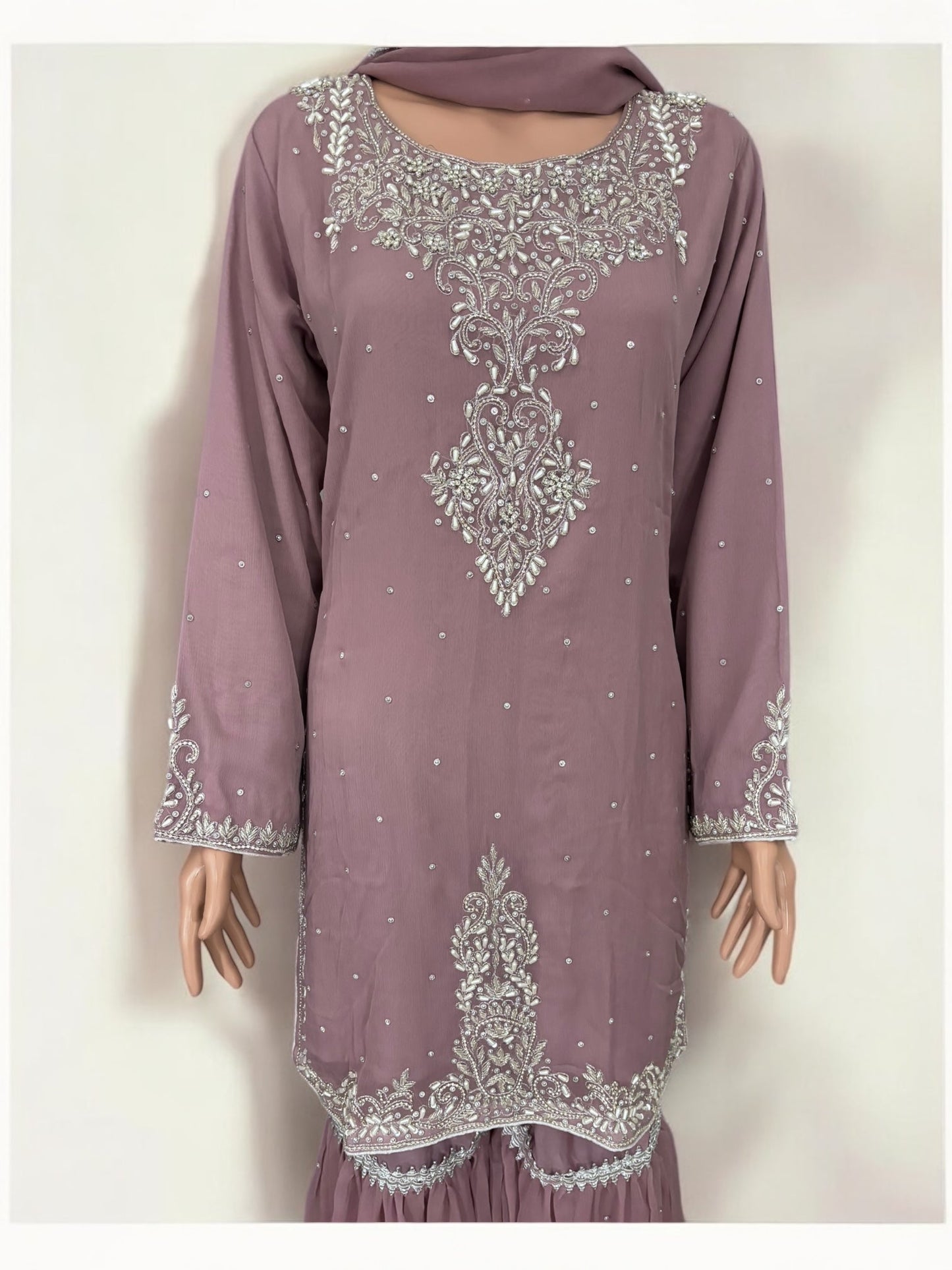 LAVENDER- TRADITIONAL GARARA DESIGNER SALWAR KAMEEZ SUIT- ETHNIC WEAR FOR WOMEN - 234