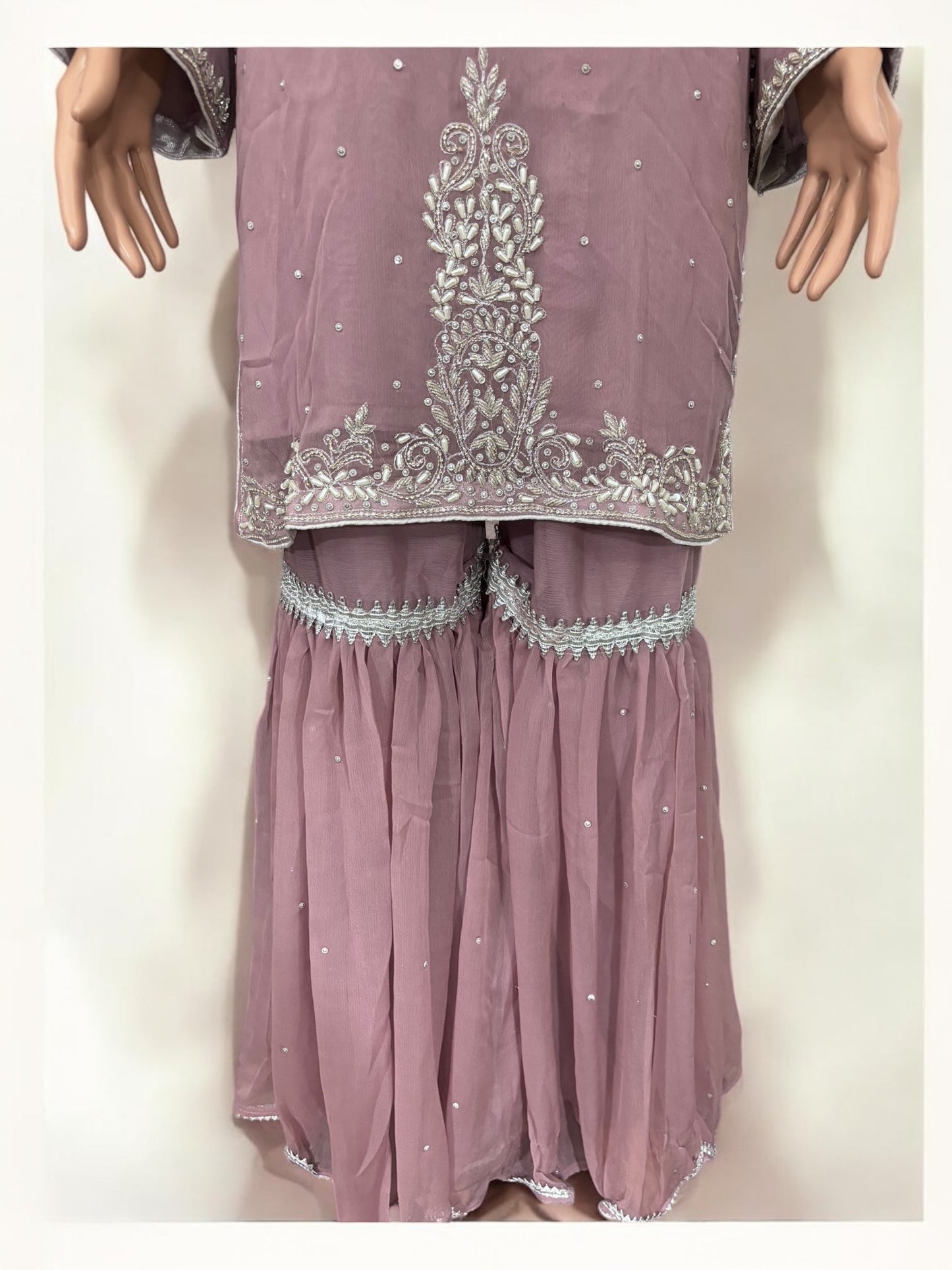 LAVENDER- TRADITIONAL GARARA DESIGNER SALWAR KAMEEZ SUIT- ETHNIC WEAR FOR WOMEN - 234