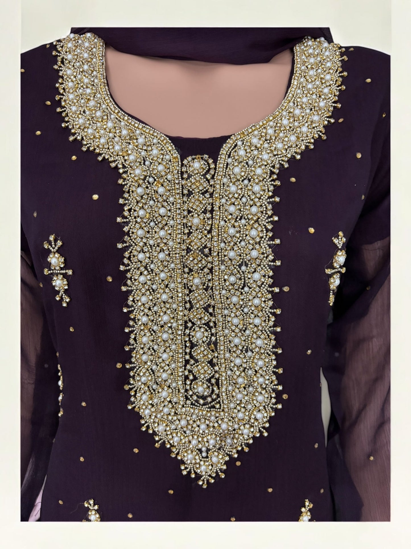 PURPLE - TRADITIONAL DESIGNER SALWAR KAMEEZ SUIT- ETHNIC WEAR FOR WOMEN - 235
