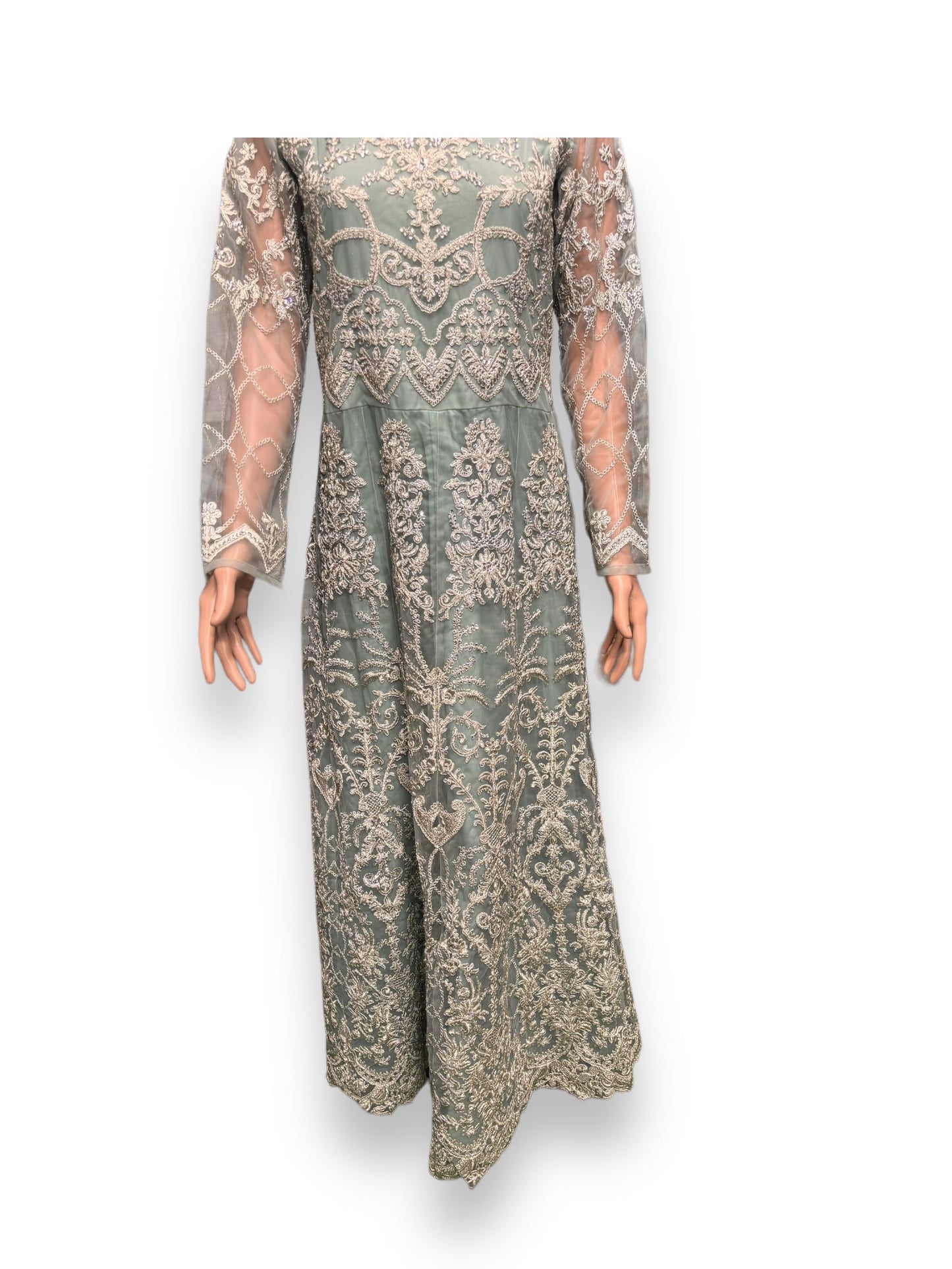 SEA GREEN COLOR BRIDAL ANARKALI GOWN -ETHNIC WEAR FOR WOMEN