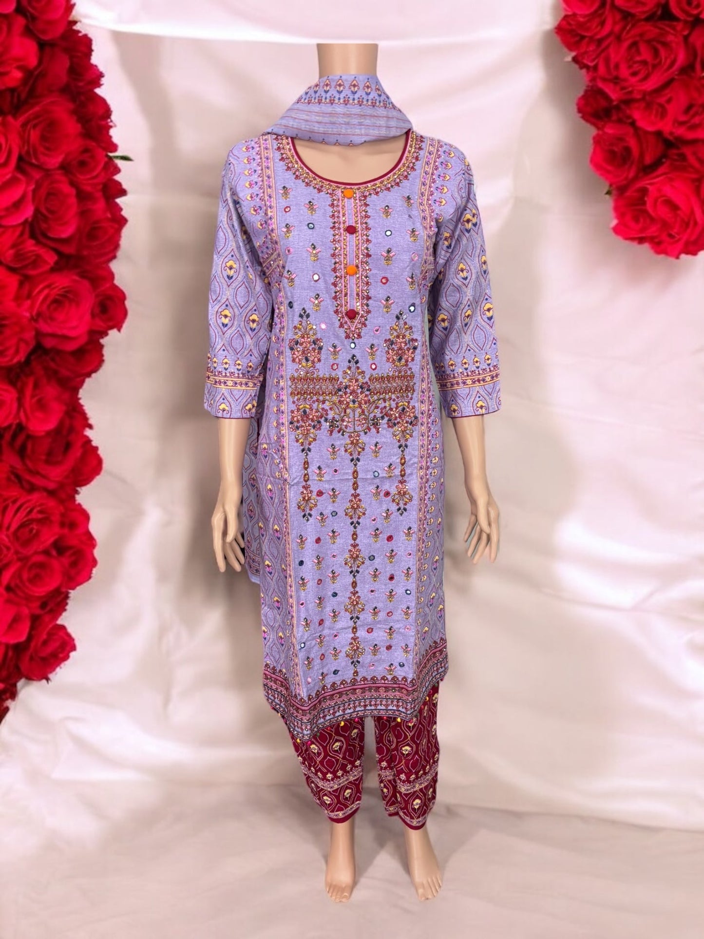 TRADITIONAL COTTON DESIGNER SALWAR KAMEEZ SUIT - ETHNIC WEAR FOR WOMEN - 217