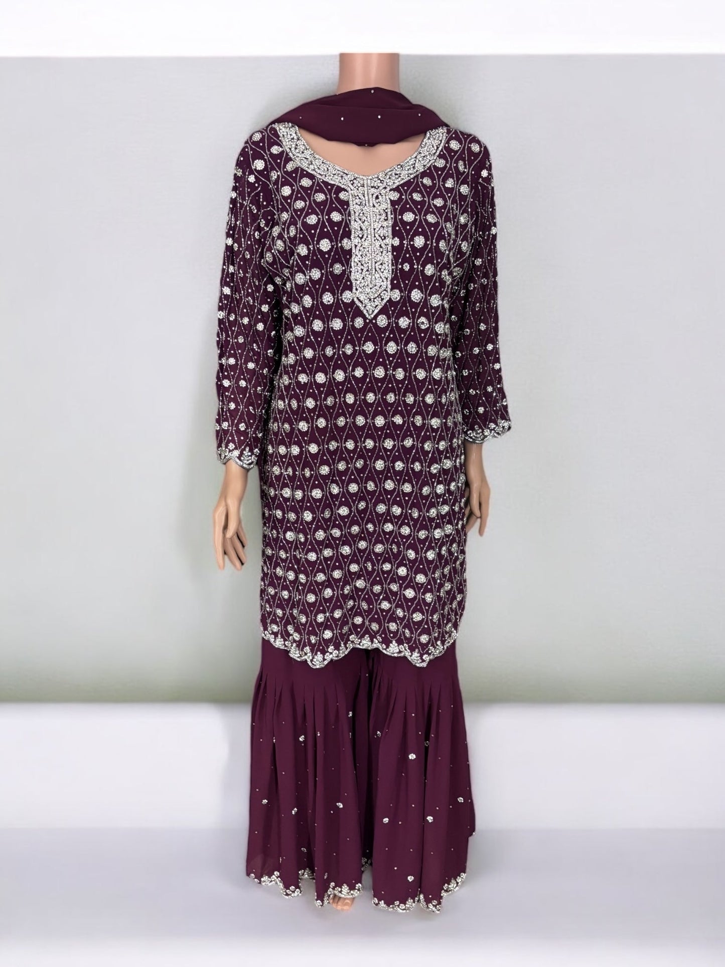 TRADITIONAL DESIGNER GARARA SALWAR KAMEEZ SUIT - ETHNIC WEAR - 204