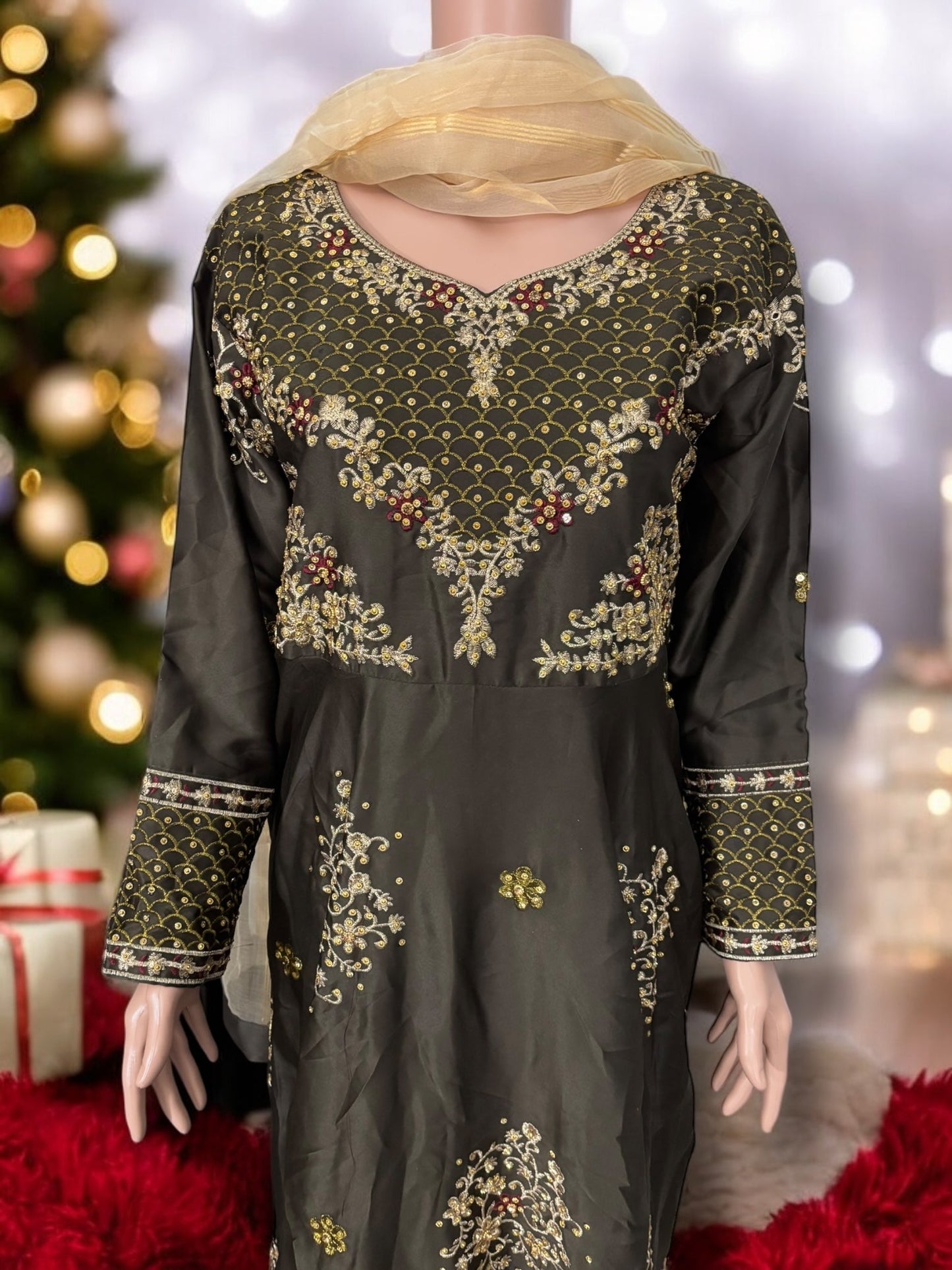 TRADITIONAL DESIGNER GOWN SET WITH PANT AND DUPATTA – ETHNIC WEAR FOR WOMEN-11