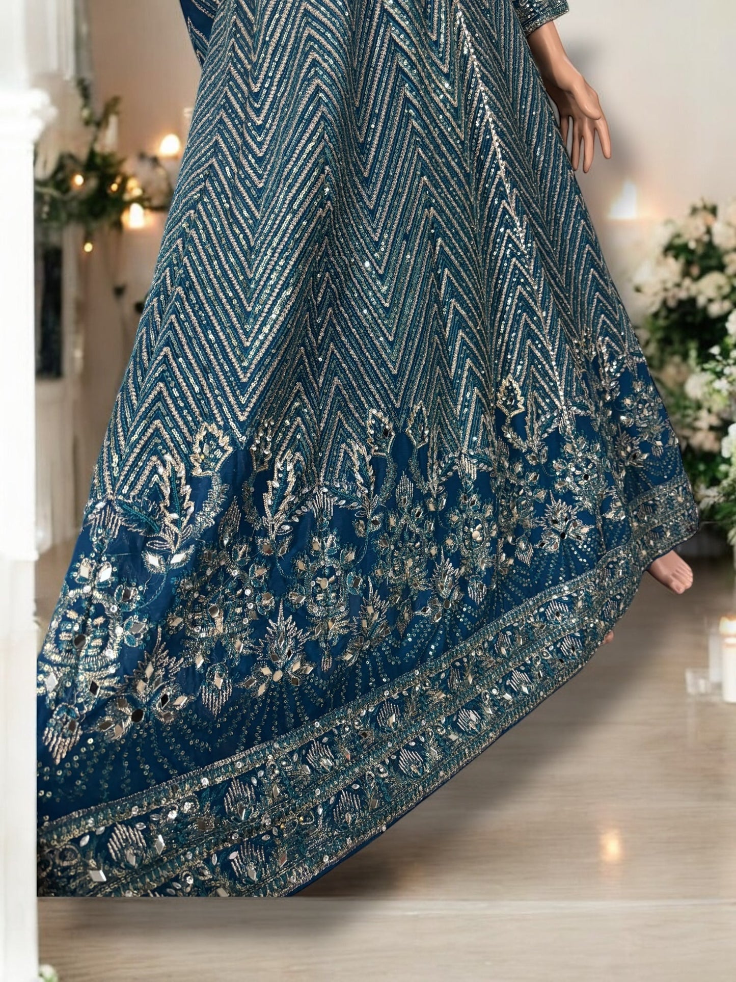 TRADITIONAL DESIGNER GOWN SET WITH PANT AND DUPATTA – ETHNIC WEAR FOR WOMEN-12
