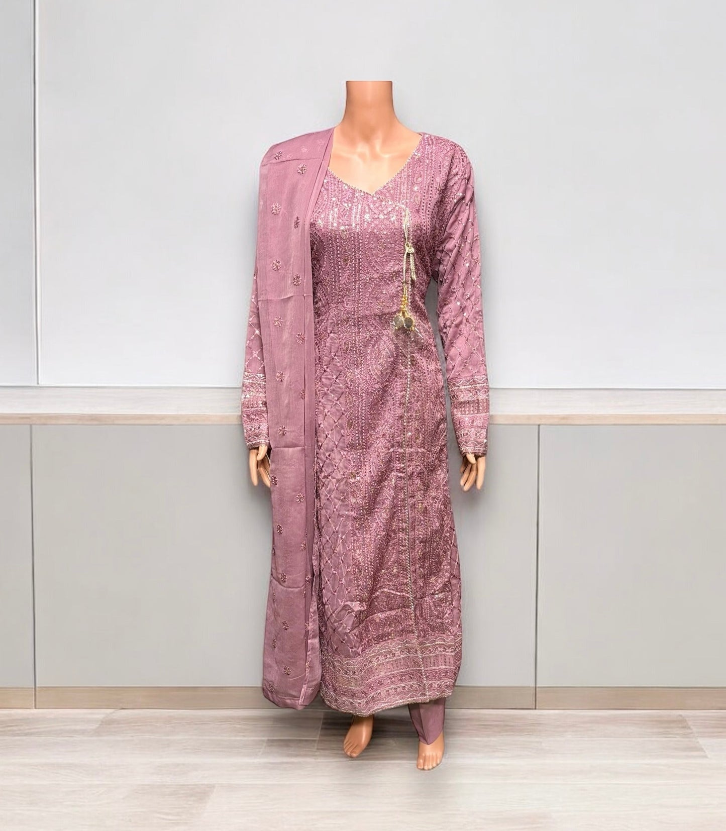 TRADITIONAL DESIGNER PARTY WEAR SALWAR KAMEEZ SET -ETHNIC WEAR FOR WOMEN- 210