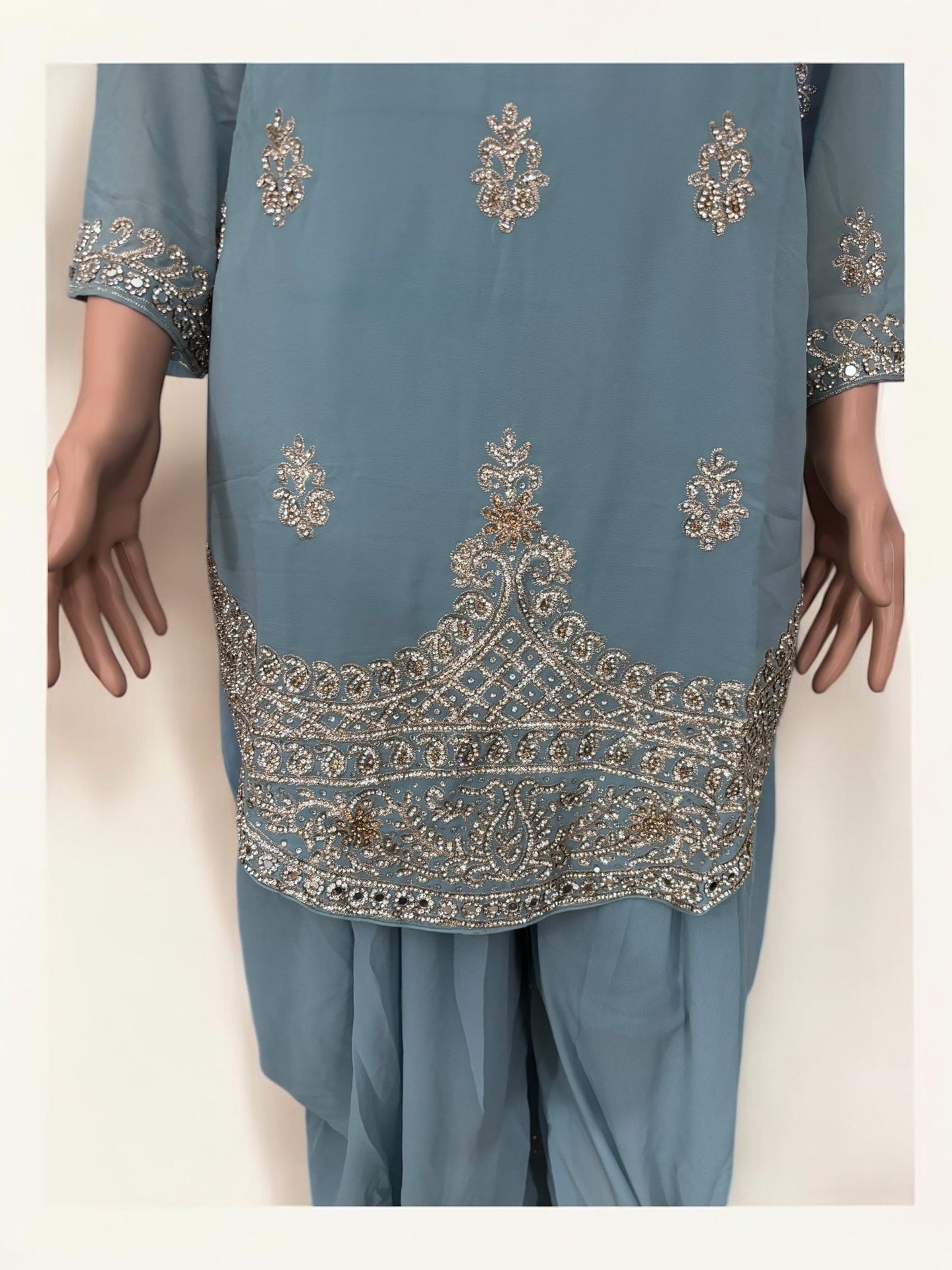 TRADITIONAL DESIGNER PATIALA DHUTI SALWAR KAMEEZ SUIT - ETHNIC WEAR FOR WOMEN - 209