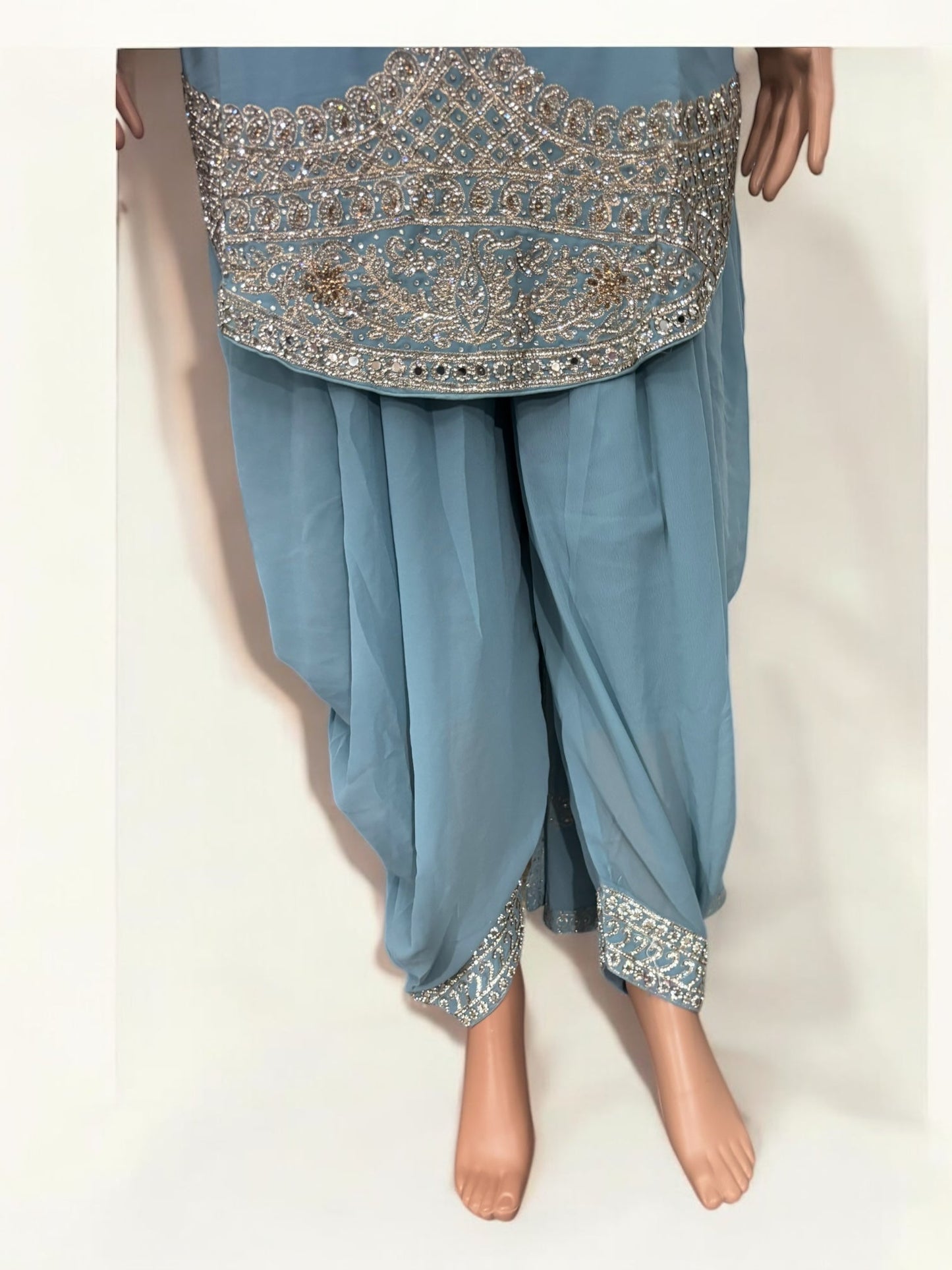 TRADITIONAL DESIGNER PATIALA DHUTI SALWAR KAMEEZ SUIT - ETHNIC WEAR FOR WOMEN - 209