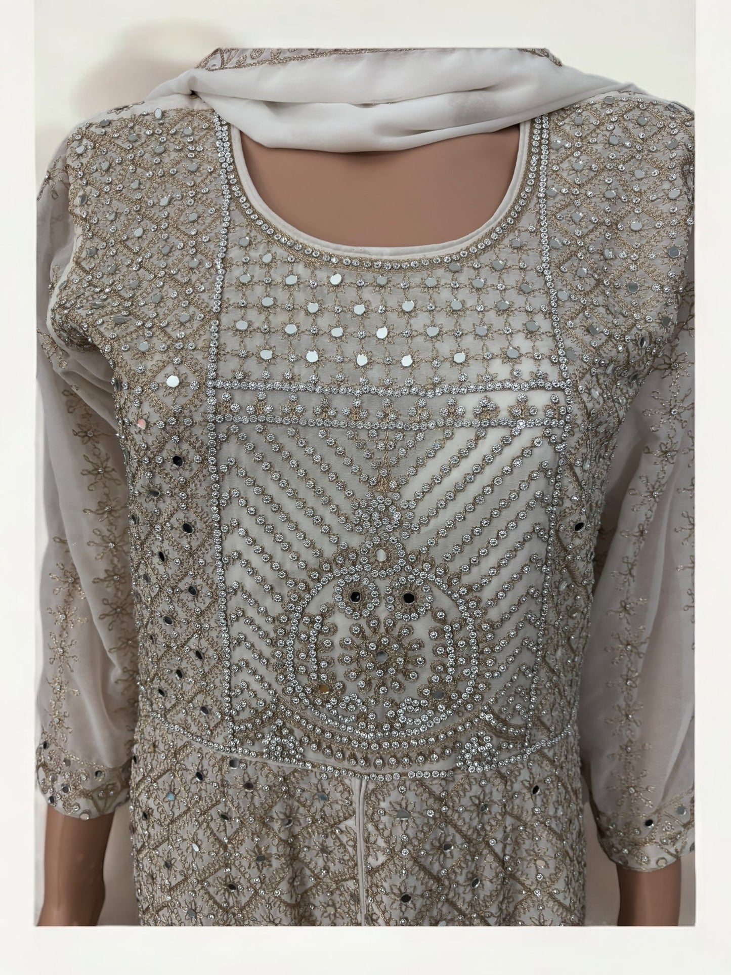 TRADITIONAL DESIGNER SALWAR KAMEEZ SUIT WITH 2 LAYERS - ETHNIC WEAR FOR WOMEN - 207