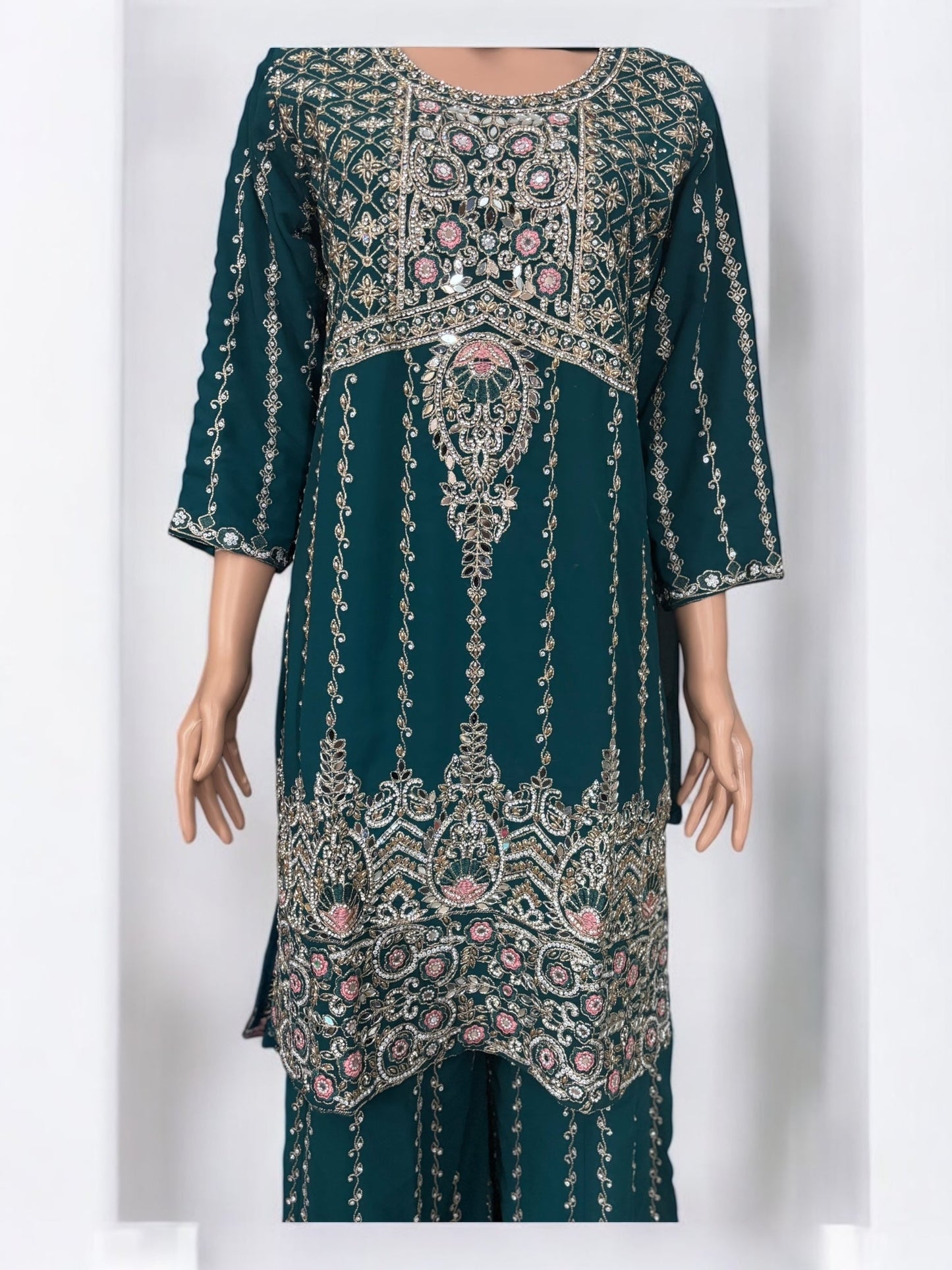 TRADITIONAL DESIGNER SHARARA SALWAR KAMEEZ SUIT - ETHNIC WEAR - 203