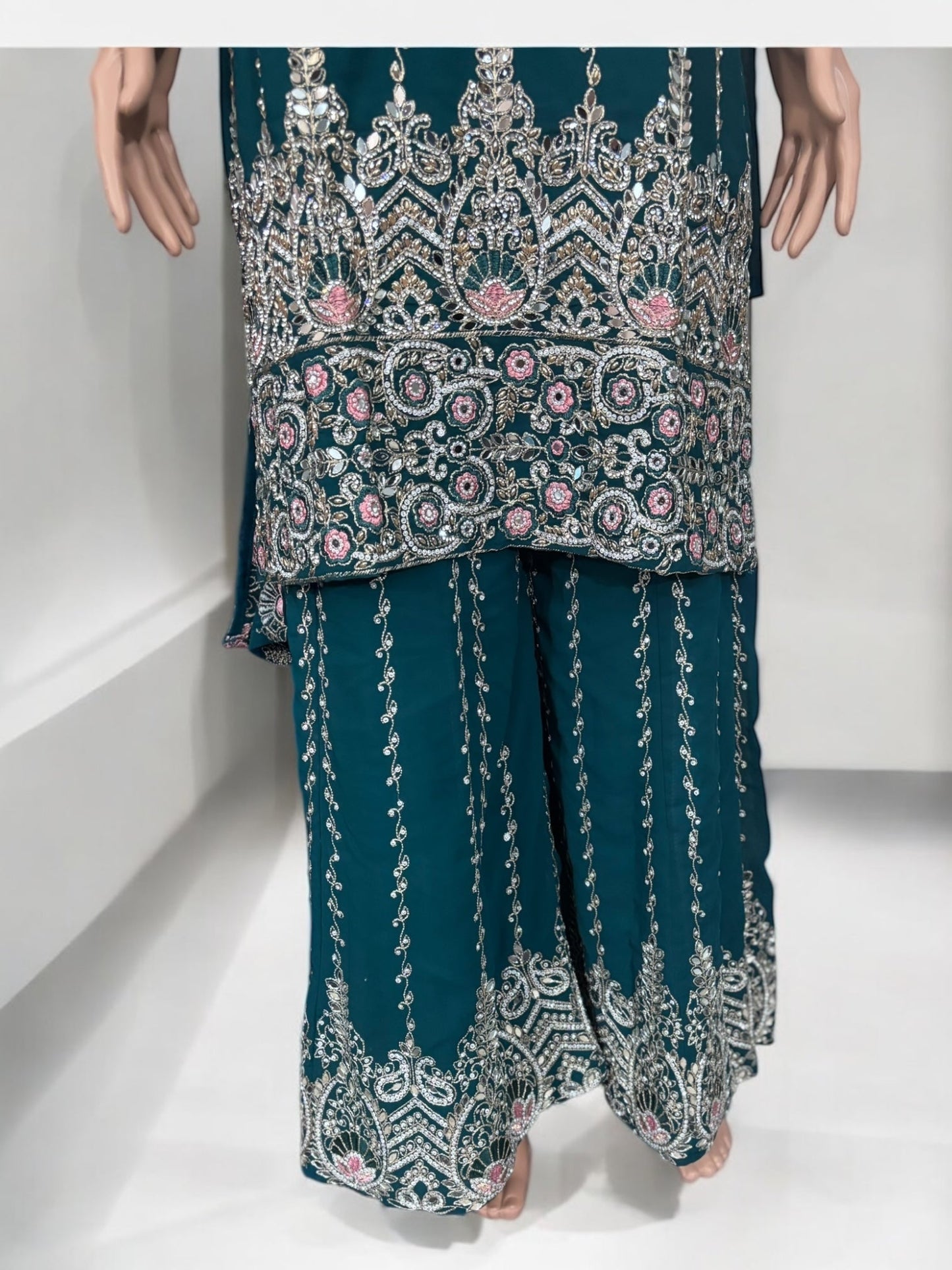 TRADITIONAL DESIGNER SHARARA SALWAR KAMEEZ SUIT - ETHNIC WEAR - 203