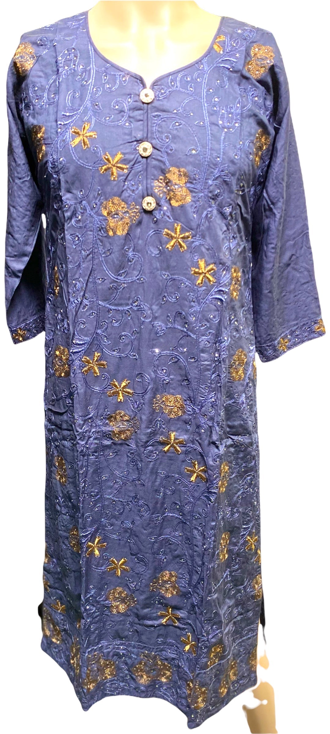 TRADITIONAL EMBROIDERY WORK COTTON LONG SLEEVE SALWAR KAMEEZ SUIT- ETHNIC WEAR FOR WOMEN