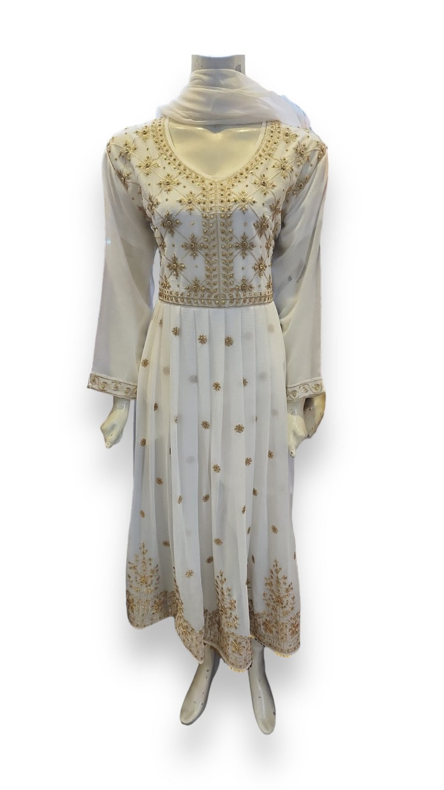 WHITE DESIGNER PARTY WEAR DRESS-ETHNIC WEAR FOR WOMEN - 205