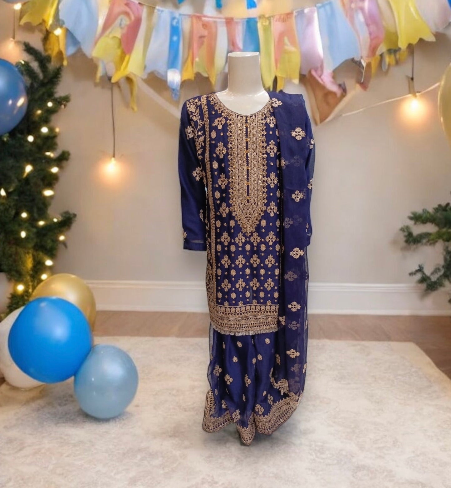 GIRLS TRADITIONAL DESIGNER SALWAR KAMEEZ SUIT -ETHNIC WEAR FOR WOMEN- 01