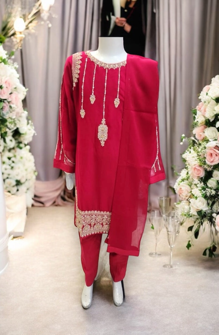 GIRLS TRADITIONAL DESIGNER SALWAR KAMEEZ SUIT-ETHNIC WEAR FOR WOMEN - 02