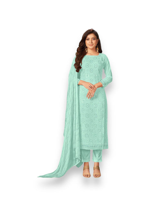 TRADITIONAL BLUE DESIGNER DRESS FOR EVERY OCCASION - 03-E-ETHNIC WEAR FOR WOMEN