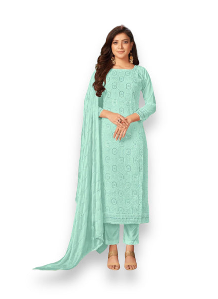 TRADITIONAL BLUE DESIGNER DRESS FOR EVERY OCCASION - 03-E-ETHNIC WEAR FOR WOMEN