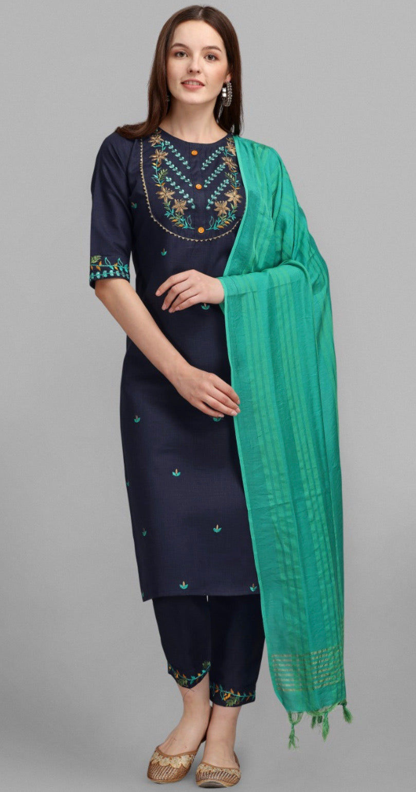 TRADITIONAL DESIGNER ETHNIC WEAR COTTON PRINTED SALWAR KAMEEZ SUIT -ETHNIC WEAR FOR WOMEN- 03