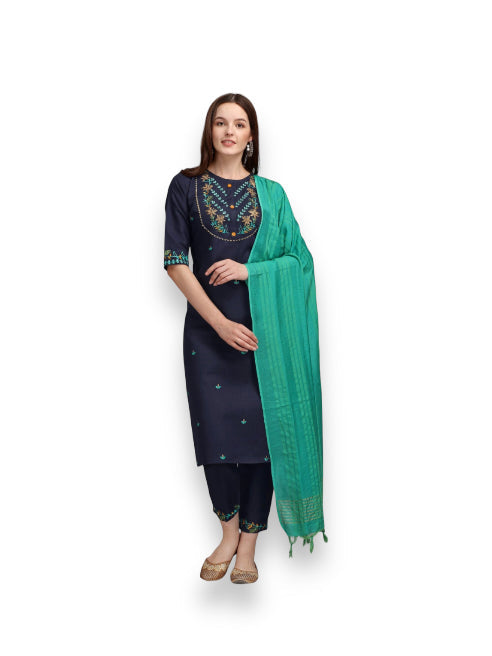 TRADITIONAL DESIGNER ETHNIC WEAR COTTON PRINTED SALWAR KAMEEZ SUIT -ETHNIC WEAR FOR WOMEN- 03