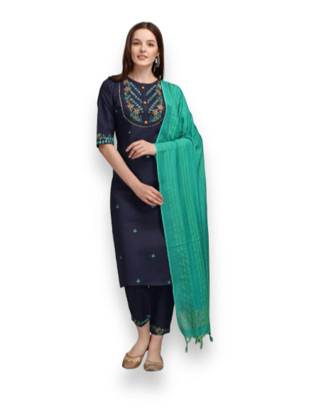TRADITIONAL DESIGNER ETHNIC WEAR COTTON PRINTED SALWAR KAMEEZ SUIT -ETHNIC WEAR FOR WOMEN- 03