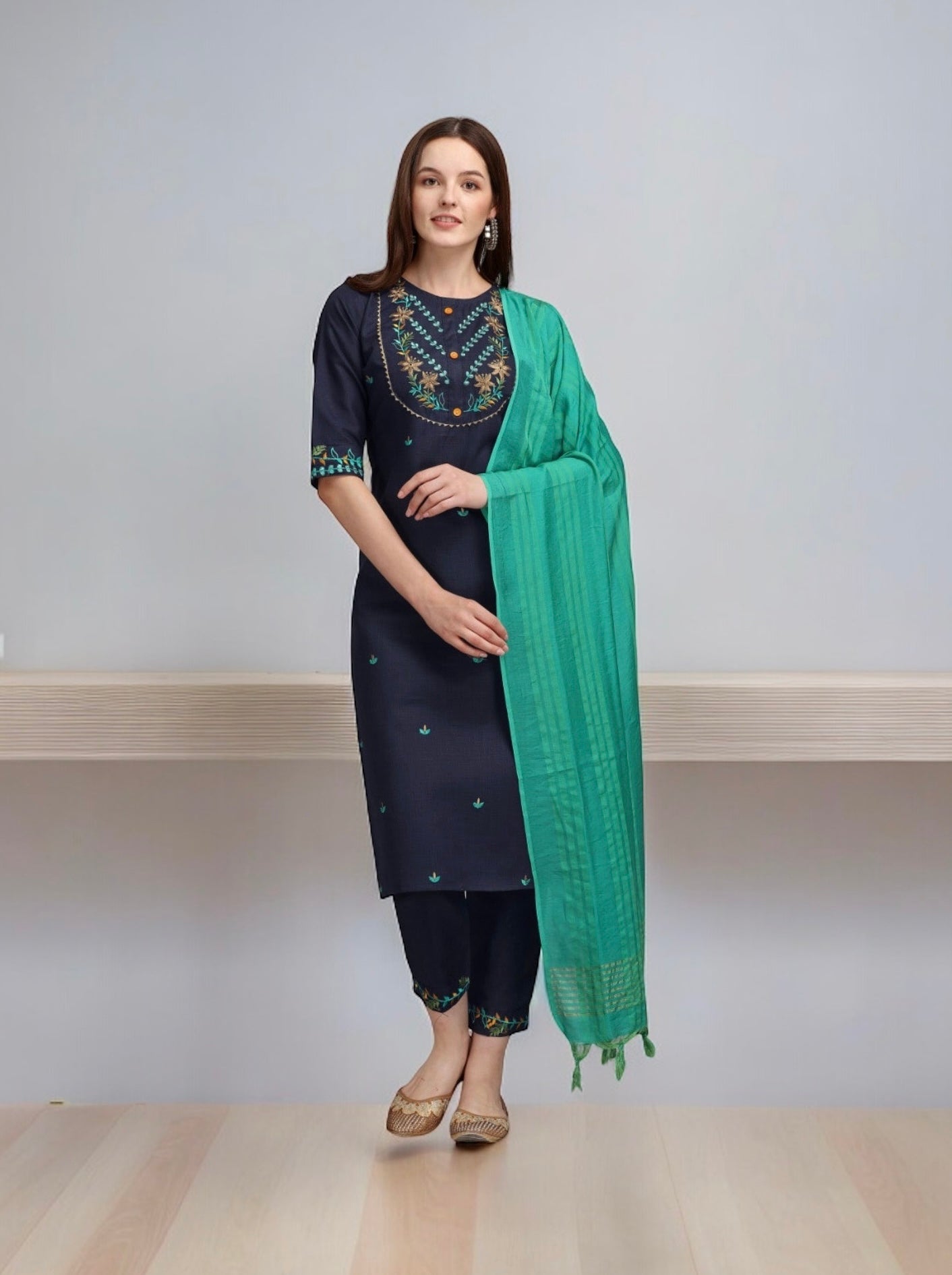 TRADITIONAL DESIGNER ETHNIC WEAR COTTON PRINTED SALWAR KAMEEZ SUIT -ETHNIC WEAR FOR WOMEN- 03