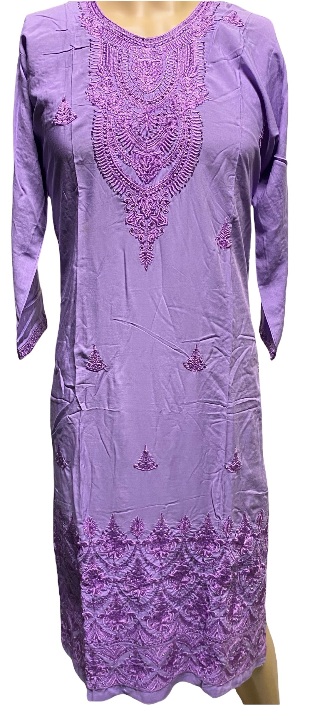 TRADITIONAL EMBROIDERY WORK COTTON LONG SLEEVE SALWAR KAMEEZ SUIT- ETHNIC WEAR FOR WOME02