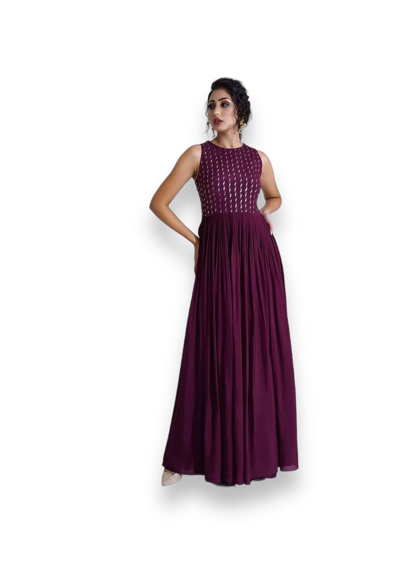 TRADITIONAL GEORGETTE PARTY WEAR GOWN-ETHNIC WEAR FOR WOMEN