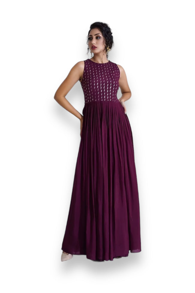 TRADITIONAL GEORGETTE PARTY WEAR GOWN-ETHNIC WEAR FOR WOMEN