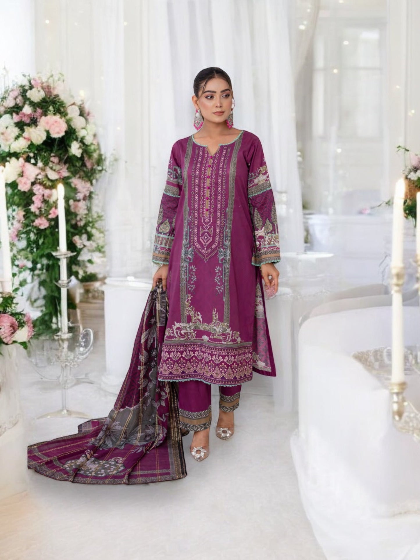 TRADITIONAL PAKISTANI SALWAR KAMEEZ SUIT -ETHNIC WEAR FOR WOMEN- D05