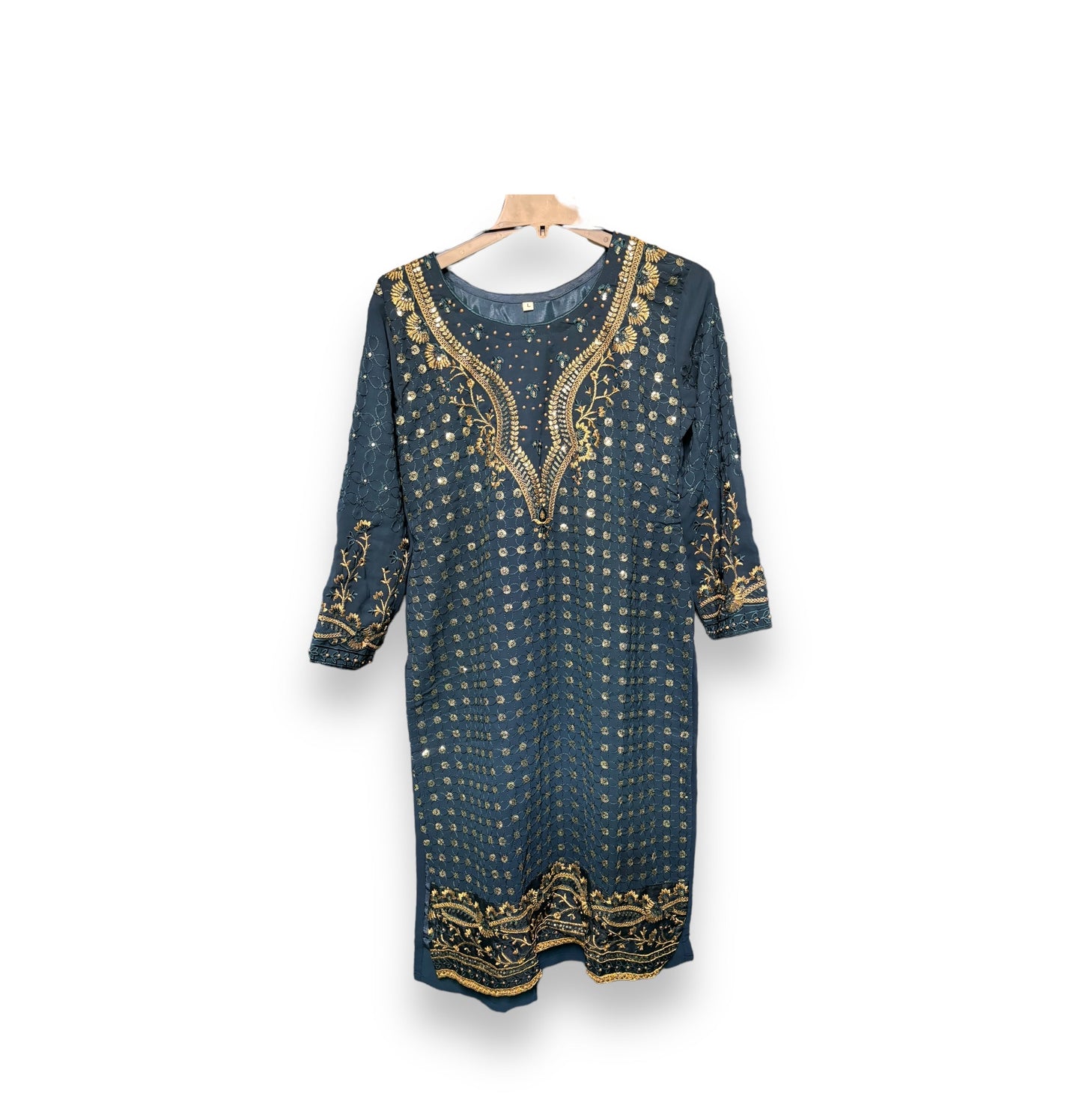 FAUX GEORGETTE TRADITIONAL WEAR SUIT WITH EMBROIDERY WORK- ETHNIC WEAR FOR WOMEN