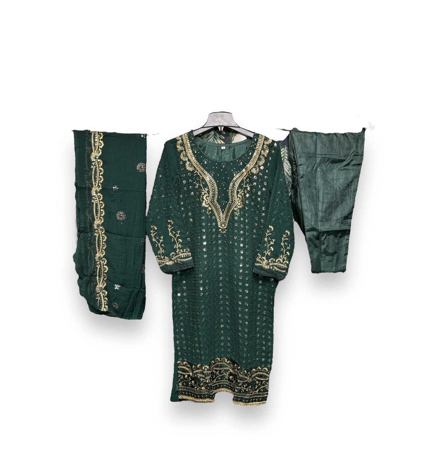 FAUX GEORGETTE TRADITIONAL WEAR SUIT WITH EMBROIDERY WORK- ETHNIC WEAR FOR WOMEN