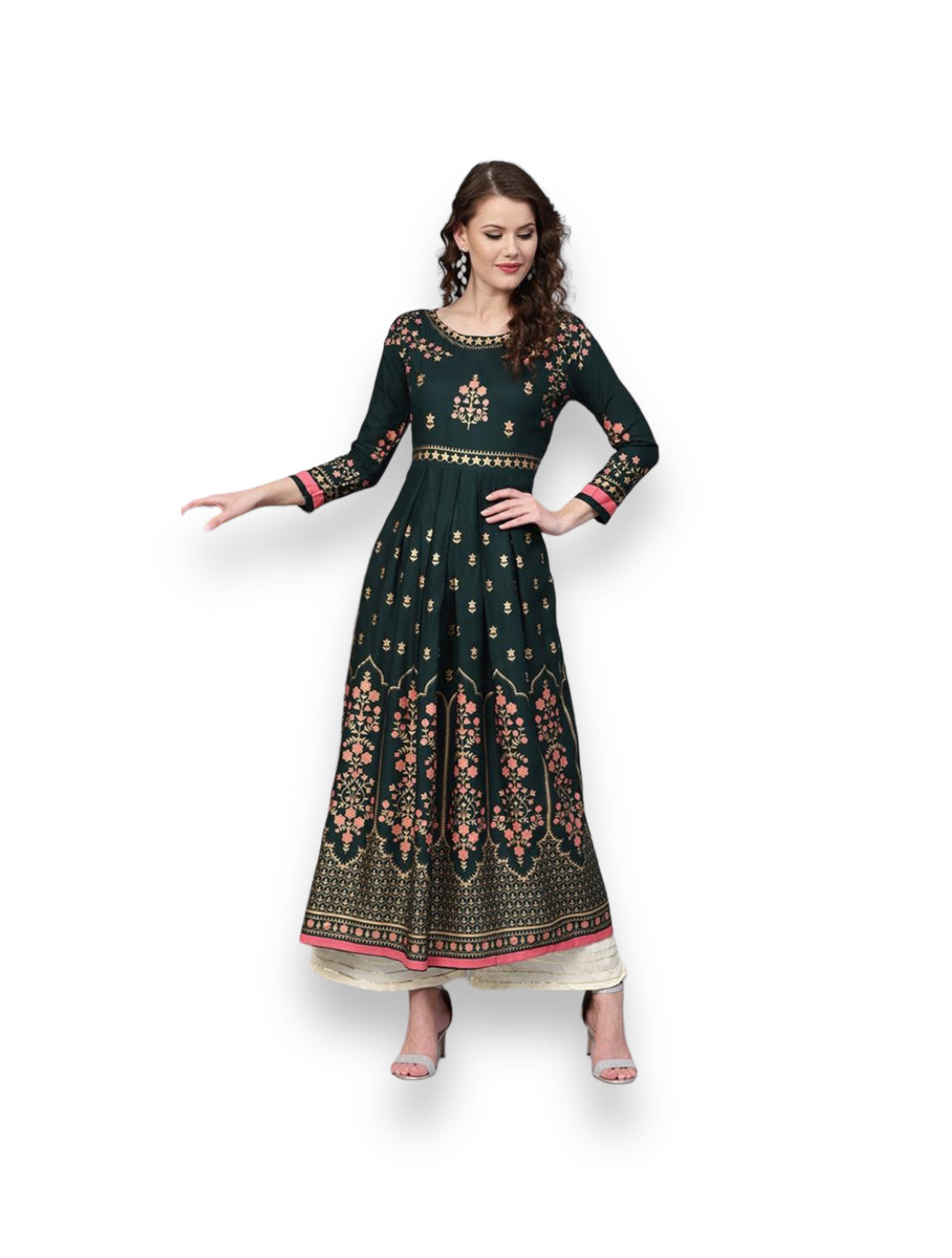 RAMA DELIGHT: TRADITIONAL COTTON EMBROIDERY WORK KURTI FOR EFFORTLESS STYLE- ETHNIC WEAR FOR WOMEN