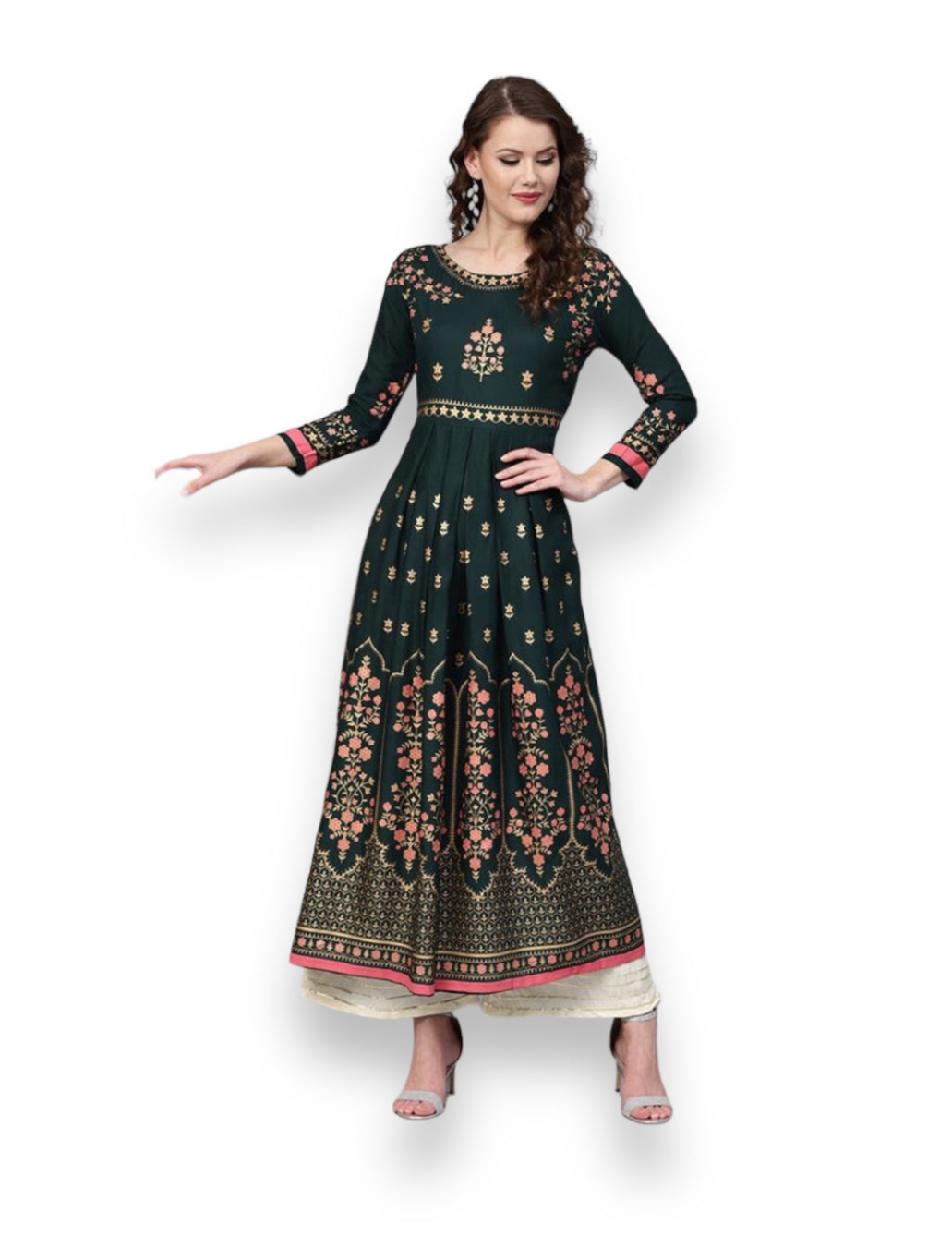 RAMA DELIGHT: TRADITIONAL COTTON EMBROIDERY WORK KURTI FOR EFFORTLESS STYLE- ETHNIC WEAR FOR WOMEN