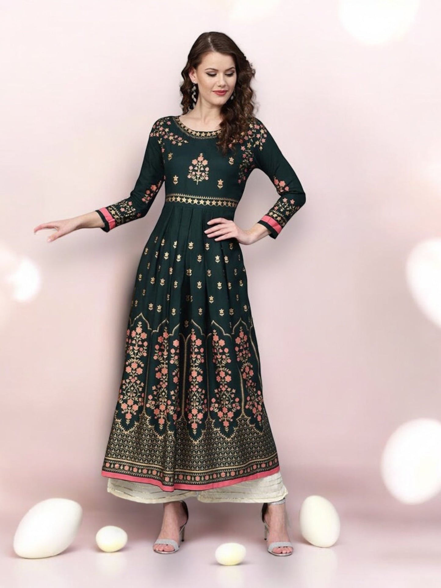 RAMA DELIGHT: TRADITIONAL COTTON EMBROIDERY WORK KURTI FOR EFFORTLESS STYLE- ETHNIC WEAR FOR WOMEN