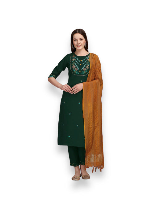 TRADITIONAL DESIGNER ETHNIC WEAR COTTON PRINTED SALWAR KAMEEZ SUIT -ETHNIC WEAR FOR WOMEN- 02