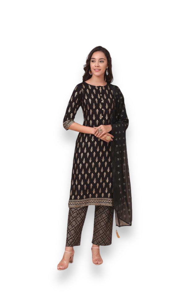 TRADITIONAL DESIGNER WEAR KURTI WITH PANT AND DUPATTA SET - 9901-ETHNIC WEAR FOR WOMEN