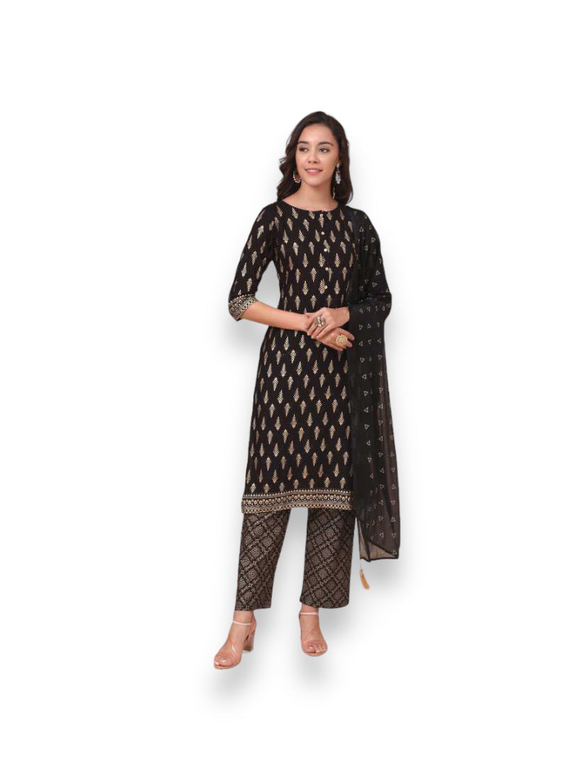 TRADITIONAL DESIGNER WEAR KURTI WITH PANT AND DUPATTA SET - 9901-ETHNIC WEAR FOR WOMEN