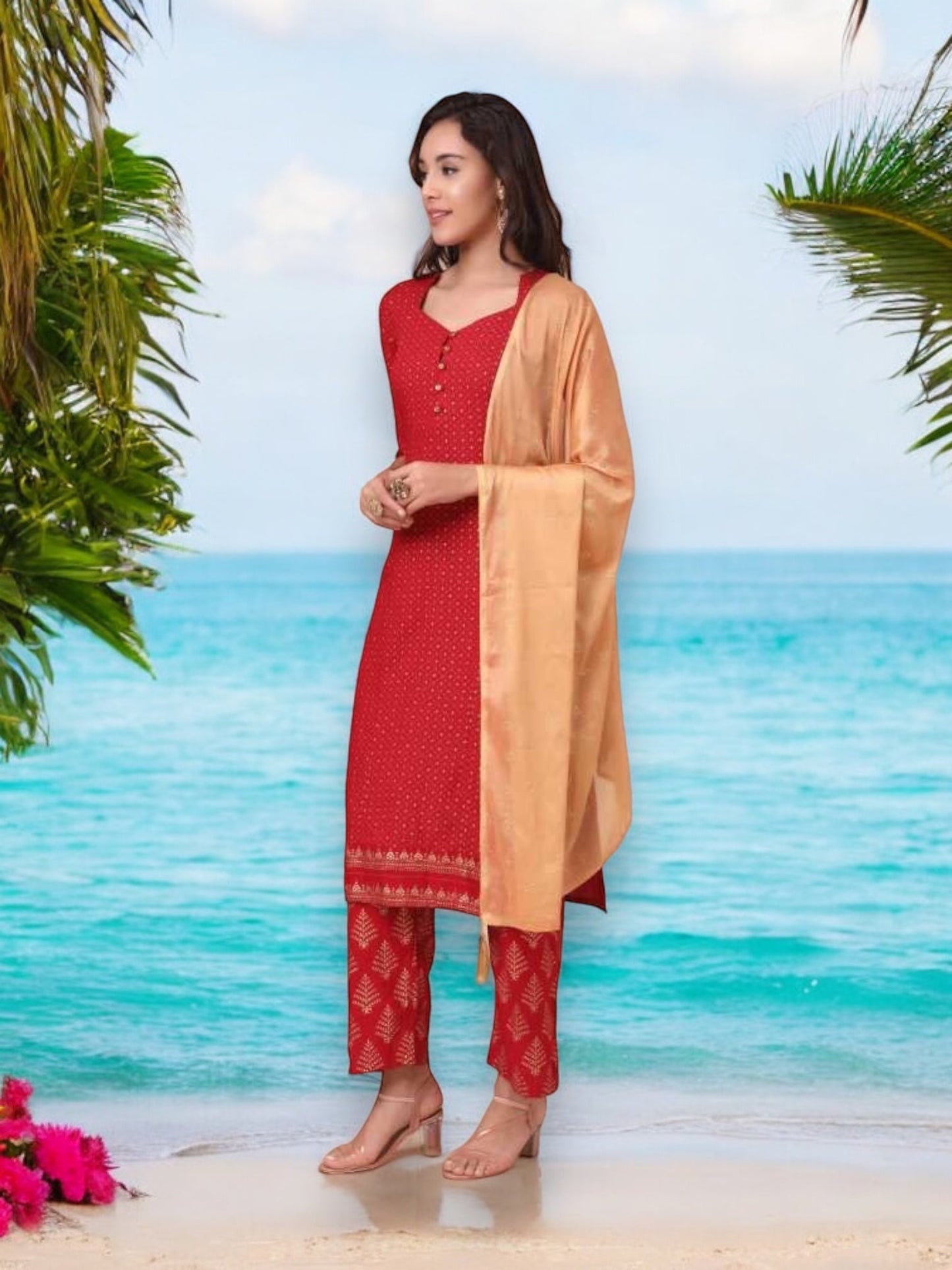 TRADITIONAL DESIGNER WEAR KURTI WITH PANT AND DUPATTA SET - 9903-ETHNIC WEAR FOR WOMEN