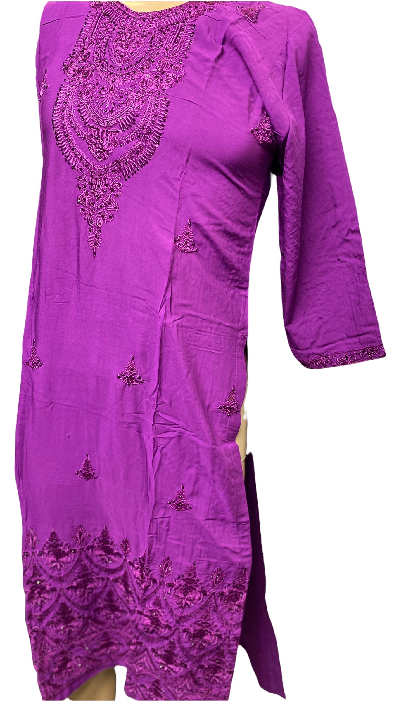 TRADITIONAL EMBROIDERY WORK COTTON LONG SLEEVE SALWAR KAMEEZ SUIT- ETHNIC WEAR FOR WOMEN 07