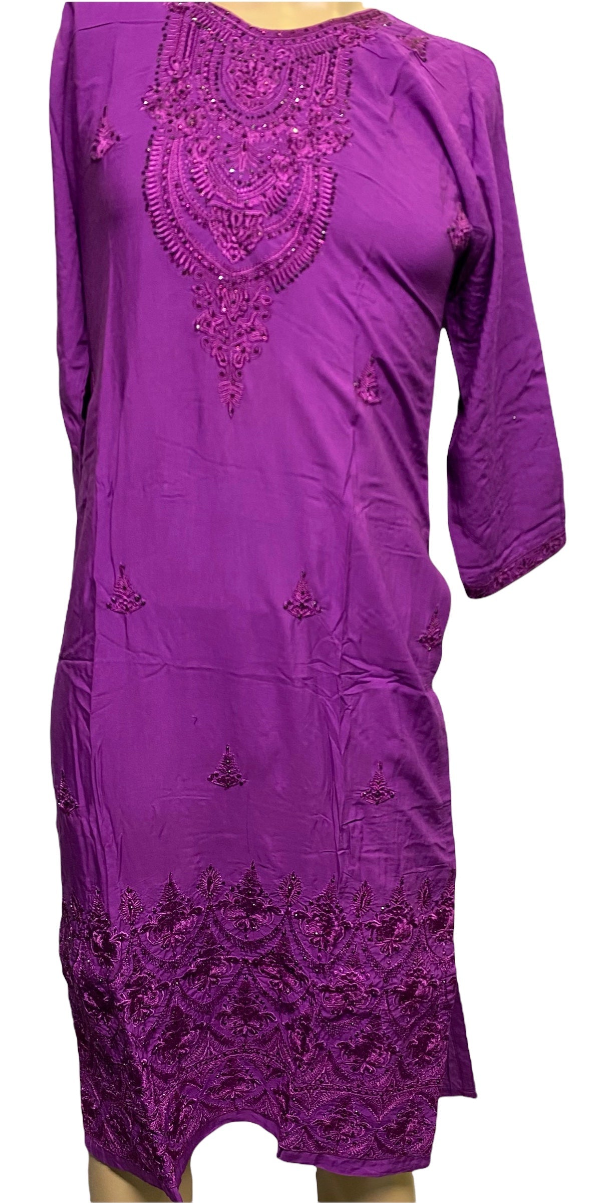 TRADITIONAL EMBROIDERY WORK COTTON LONG SLEEVE SALWAR KAMEEZ SUIT- ETHNIC WEAR FOR WOMEN 07