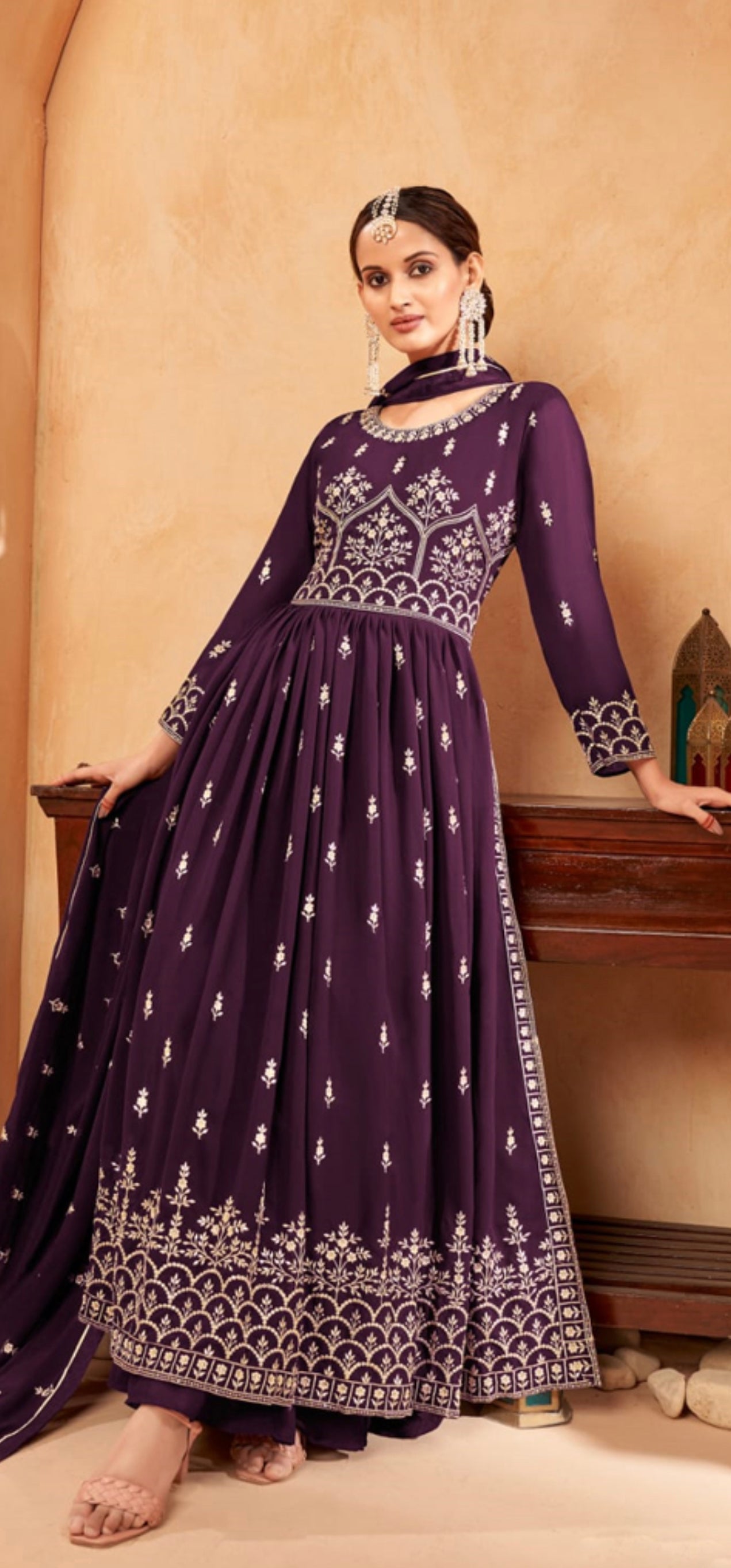 TRADITIONAL NAYRA CUT FAUX GEORGETTE WEDDING WEAR SALWAR SUIT-ETHNIC WEAR FOR WOMEN