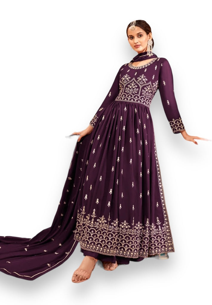 TRADITIONAL NAYRA CUT FAUX GEORGETTE WEDDING WEAR SALWAR SUIT-ETHNIC WEAR FOR WOMEN