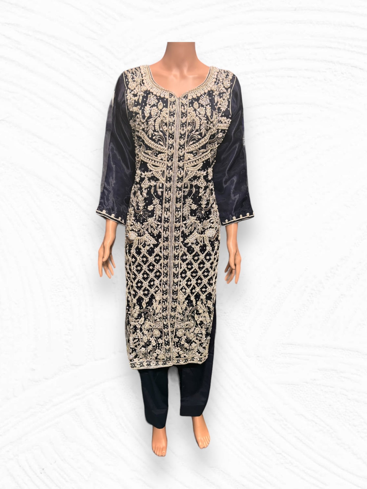 DESIGNER HANDWORK DESIGNER SALWAR KAMEEZ ENSEMBLE-ETHNIC WEAR FOR WOMEN- 08
