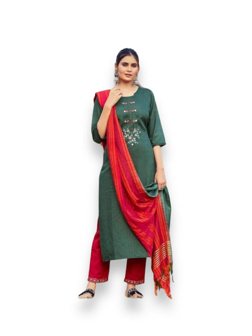 TRADITIONAL BLUE HILLS VISCOSE DRESS FOR FESTIVE OCCASIONS-ETHNIC WEAR FOR WOMEN