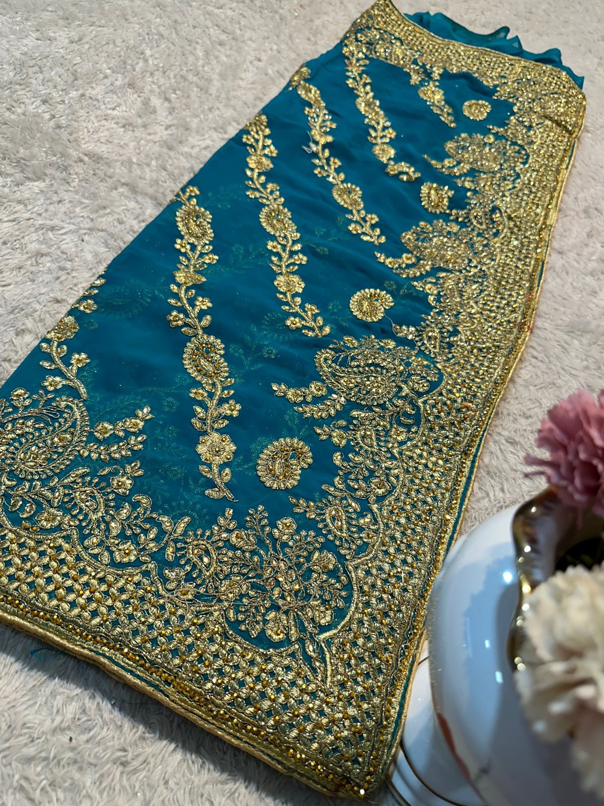 TRADITIONAL DESIGNER SAREE WITH READY BLOUSE – ELEGANT INDIAN ETHNIC WEAR- 015
